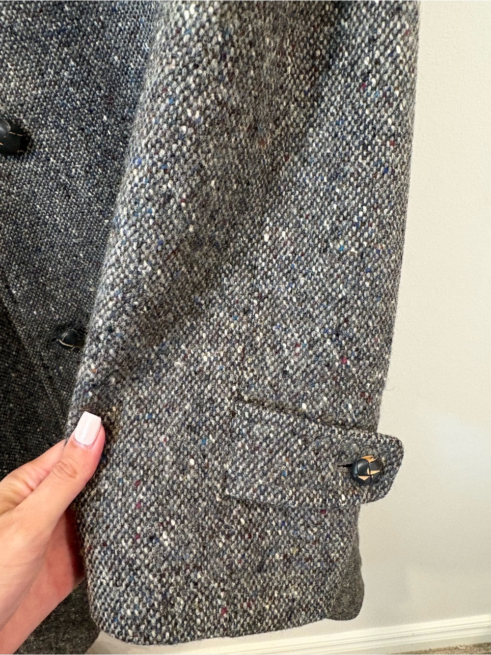 Vintage Aquascutum of London Pure Wool Gray Tweed Overcoat Made in Canada | - Picture 10 of 14